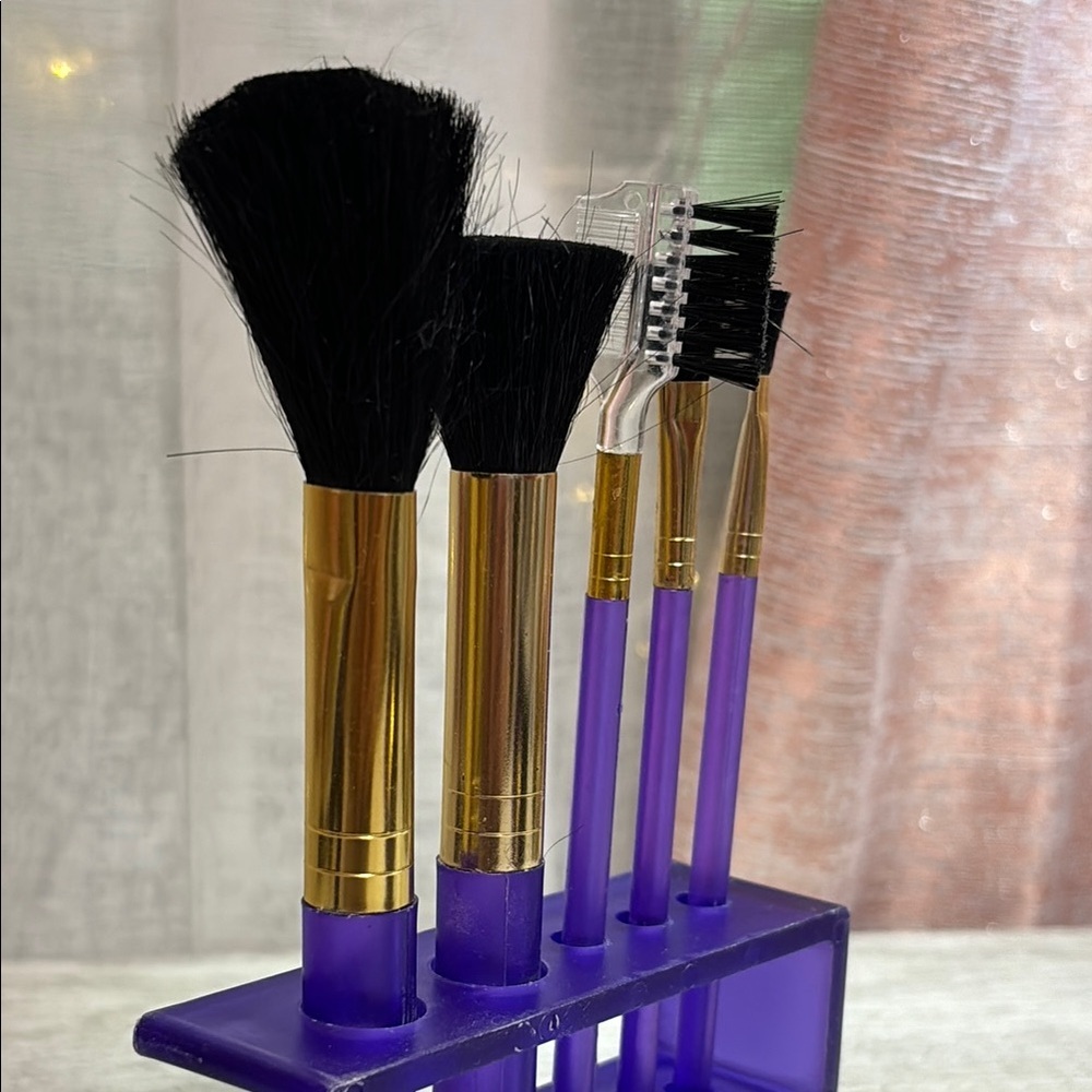 Purple Makeup Brush Set with Holder - Picture 2 of 5
